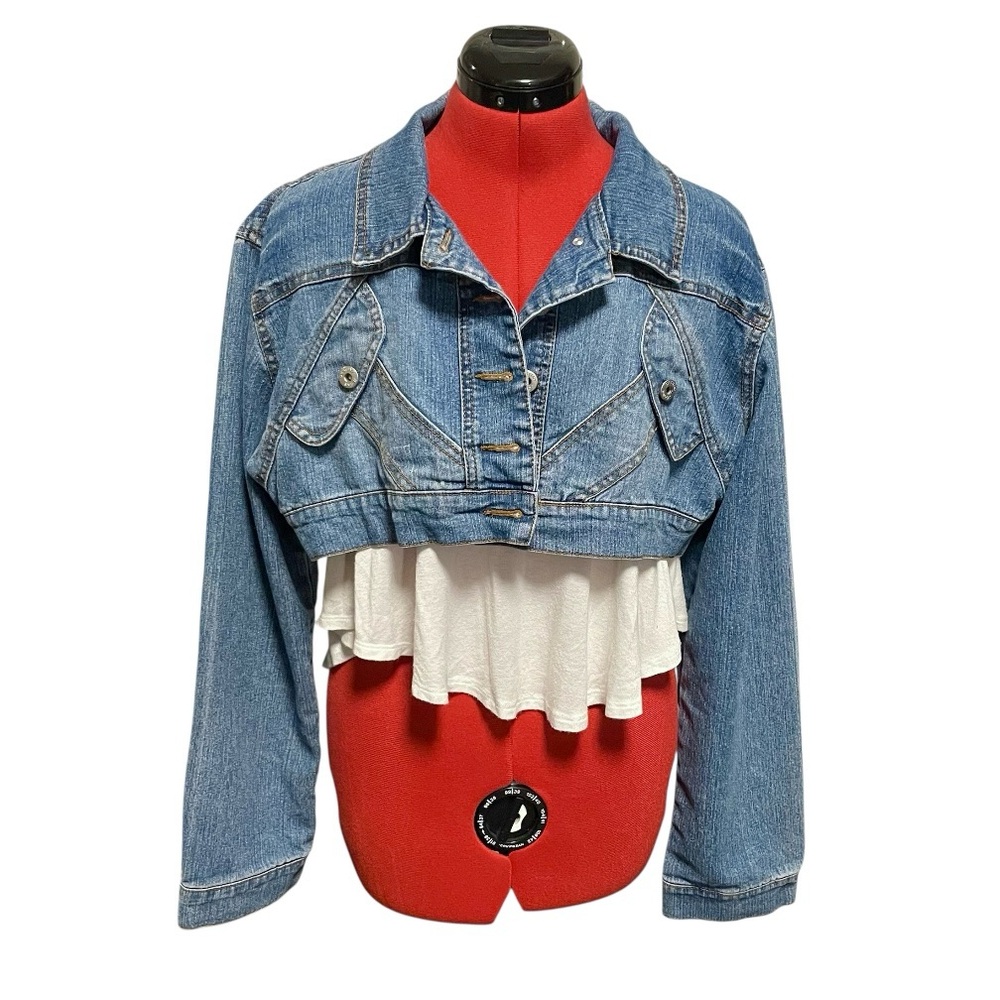 Vintage Destiny Jeans Denim Cropped Jacket Size XL.